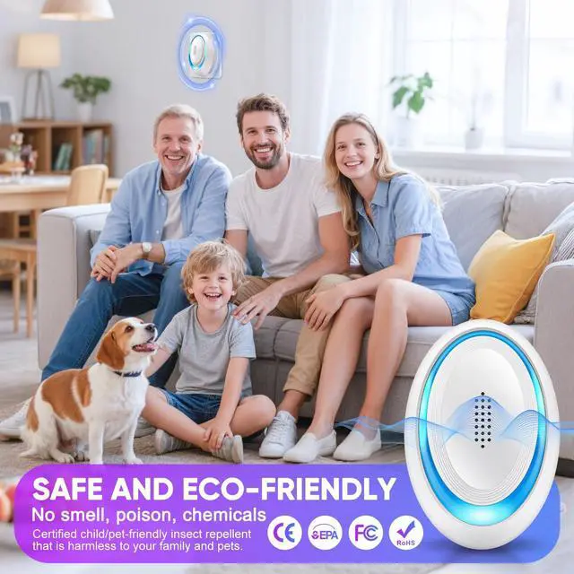 Alt view image 2 of 7 - Pest Control Insect Plug in, Mouse Repellent Indoor, Electric Rodent Repellent Plug-in for Roach, Bugs, Ant, Mosquito, Mice, Spider, Rat,6 Pack