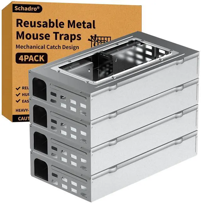 Main image of Heavy Duty Humane Mouse Trap, Mechanical Catch Design, Easy Set & Reusable Rat Trap for Indoor & Outdoor Home Use