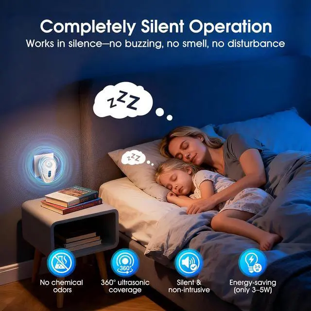 Alt view image 4 of 7 - Upgraded Ultrasonic Pest Repellent 7 Packs, Mouse Traps Repellent Plug in, 3 Modes, Pest Control, for Mouse, Rodent, Roach, Bugs, Mice, Spider, Ant, Mosquito, Indoor Repeller for Home