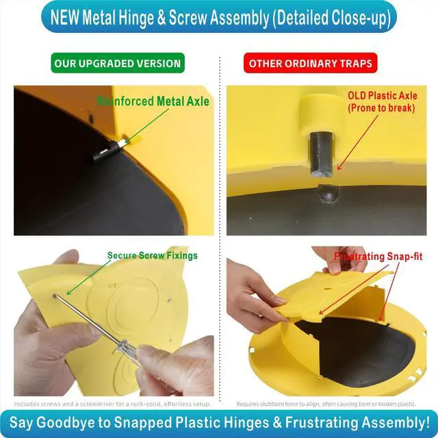 Alt view image 2 of 7 - Metal Hinge Bucket Lid Mouse Trap, 2 Pack