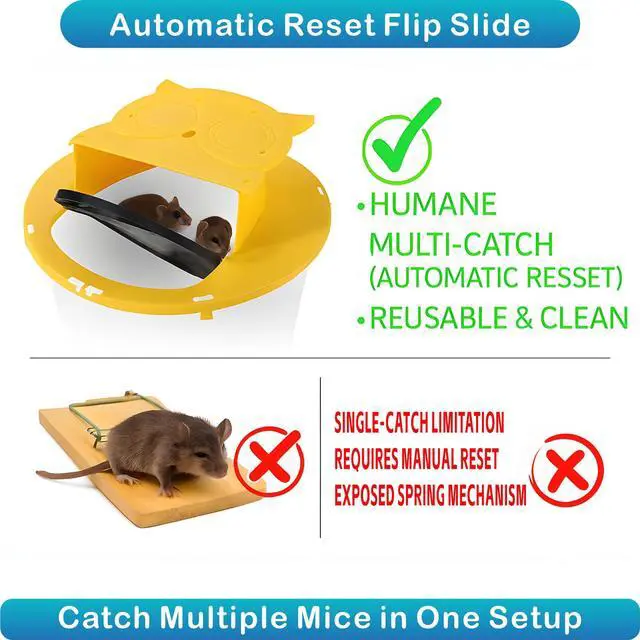 Alt view image 3 of 7 - Metal Hinge Bucket Lid Mouse Trap, 2 Pack