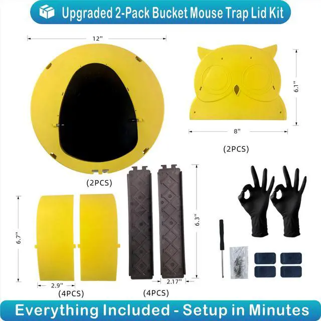 Alt view image 4 of 7 - Metal Hinge Bucket Lid Mouse Trap, 2 Pack