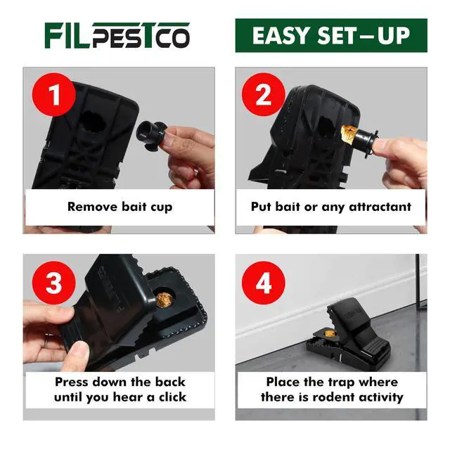 Alt view image 5 of 6 - Large Rat Traps, Mouse Traps, Black Heavy Duty Snap, 6 Count