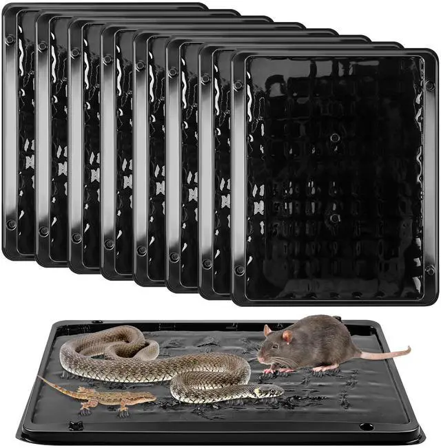 Main image of Pack Jumbo Rat & Mouse Glue Traps, 11.8 X 9.84 in Large Heavy Duty Mouse Traps Indoor for Home, Pre Scented Adhesive Plastic Tray with for Spider, Snake, Mice, Kids and Pet Safe (Black)
