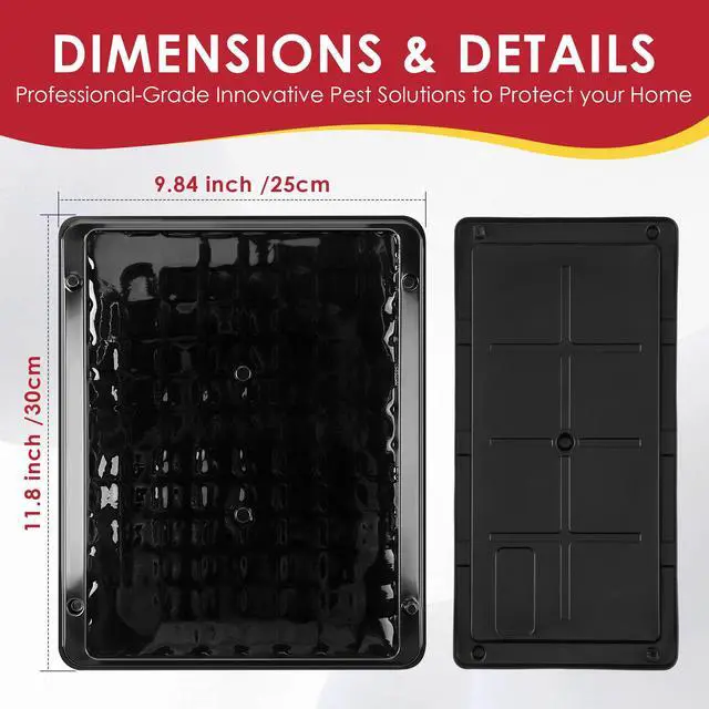 Alt view image 4 of 7 - Pack Jumbo Rat & Mouse Glue Traps, 11.8 X 9.84 in Large Heavy Duty Mouse Traps Indoor for Home, Pre Scented Adhesive Plastic Tray with for Spider, Snake, Mice, Kids and Pet Safe (Black)