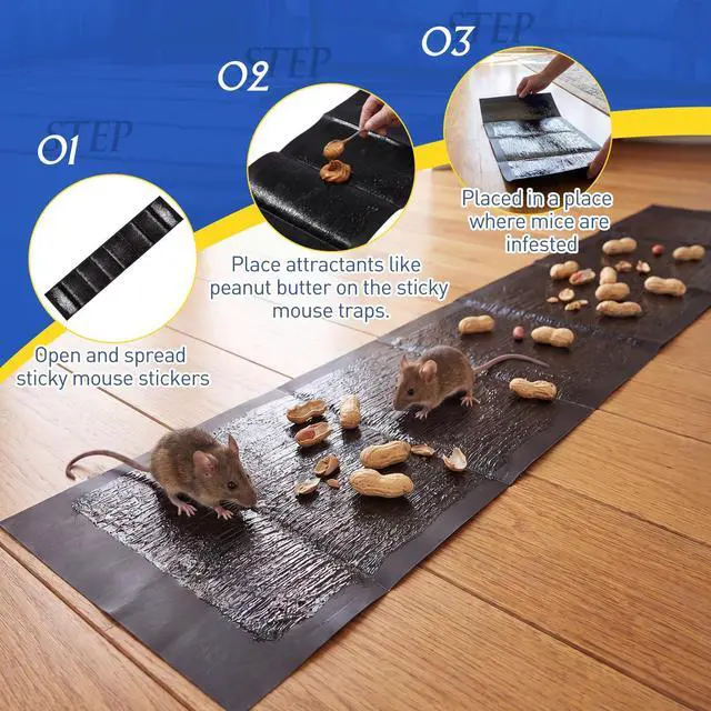 Alt view image 4 of 7 - Pack Extra Large Glue Trap Boards 48 x 11 Inches, Heavy Duty Sticky Traps for Mice, Rats Non-Toxic Indoor Rats Capture(Black)