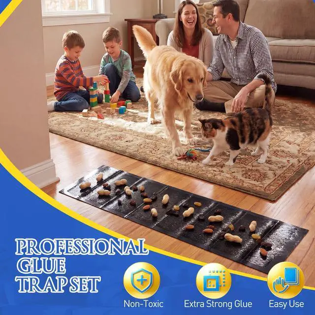 Alt view image 5 of 7 - Pack Extra Large Glue Trap Boards 48 x 11 Inches, Heavy Duty Sticky Traps for Mice, Rats Non-Toxic Indoor Rats Capture(Black)