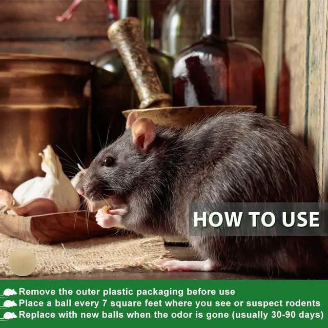 Alt view image 3 of 7 - Mouse Rodent Repellent,10 Pack Peppermint Oil Mouse Repellent Balls for Rats Mice Deterrent, Natural Mouse Traps for Indoor Outdoor Use, Keep Rodents Away from Garden and Home, Family & Pet Safe