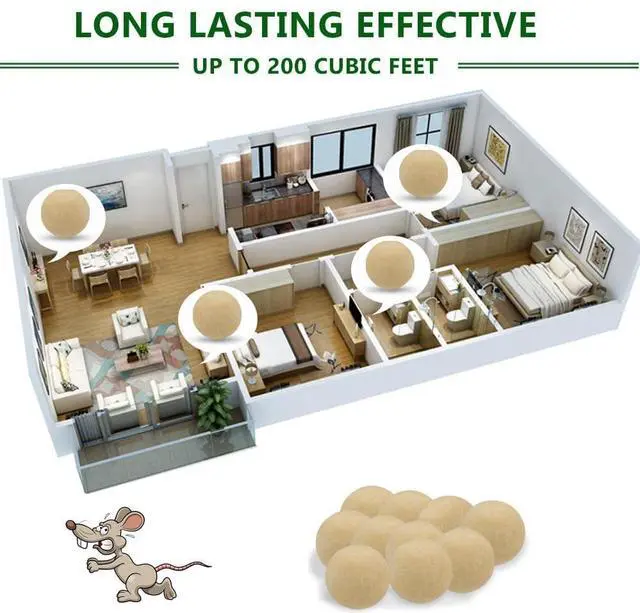 Alt view image 5 of 7 - Mouse Rodent Repellent,10 Pack Peppermint Oil Mouse Repellent Balls for Rats Mice Deterrent, Natural Mouse Traps for Indoor Outdoor Use, Keep Rodents Away from Garden and Home, Family & Pet Safe