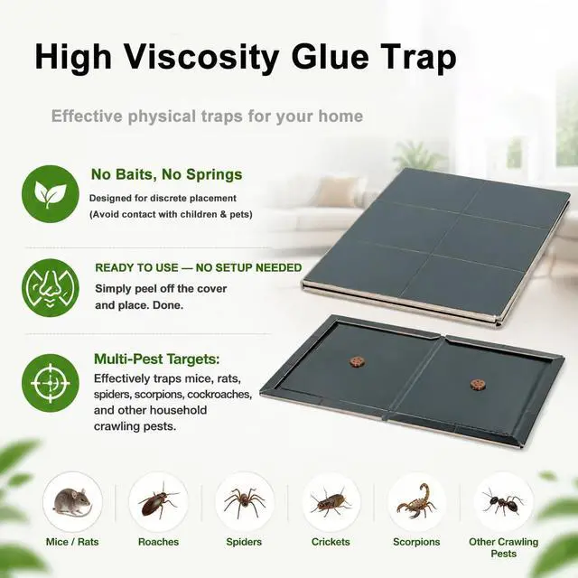 Alt view image 2 of 7 - 6 Pack Extra Large Mouse Glue Traps, Sticky Mouse Traps Indoor for Home