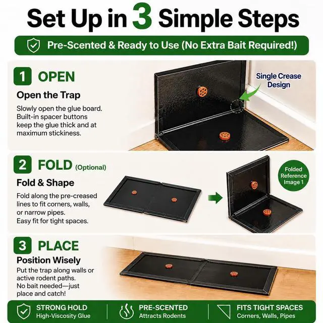 Alt view image 5 of 7 - 6 Pack Extra Large Mouse Glue Traps, Sticky Mouse Traps Indoor for Home