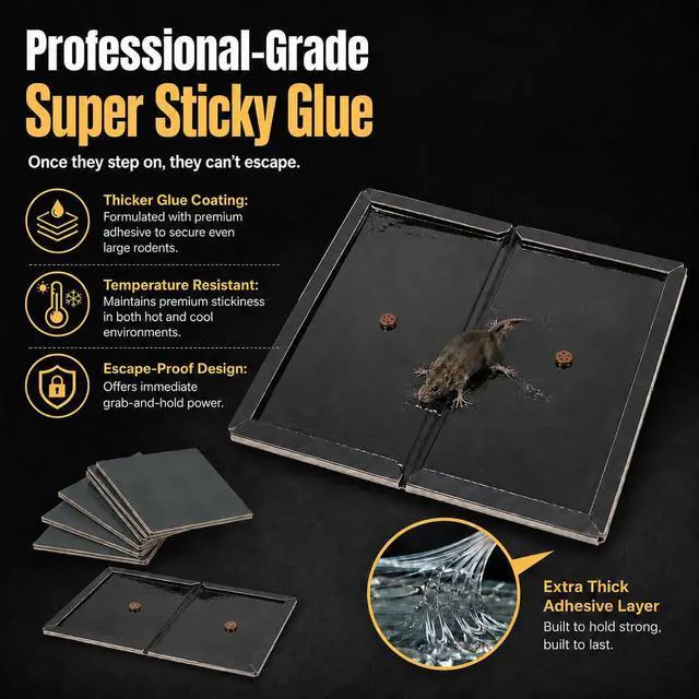Alt view image 6 of 7 - 6 Pack Extra Large Mouse Glue Traps, Sticky Mouse Traps Indoor for Home