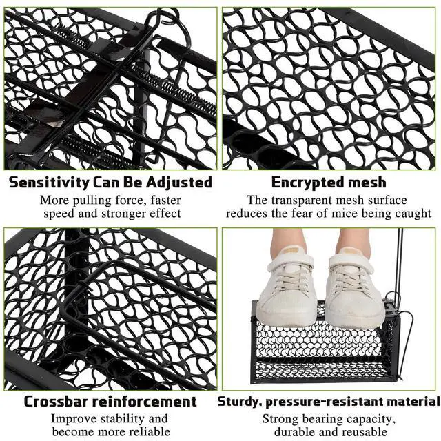 Alt view image 5 of 7 - Pcs Humane Rat Trap Chipmunk Rodent Mouse Squirrel Trap 9.1 x 4.5 x 4.5 Inches Live Animal Mouse Voles Hamsters Live Cage Rat Cage for Mice Easy to Catch and Release (Black)