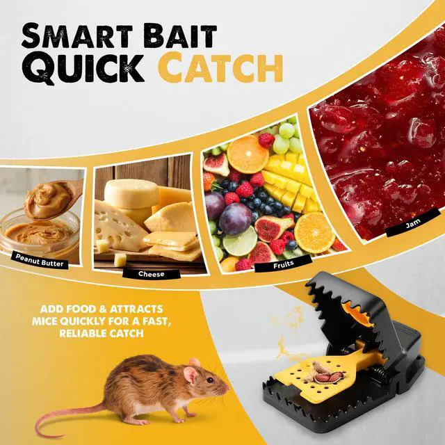 Alt view image 5 of 7 - Pack Mouse Traps Indoor for Home,Mice Traps for House,Reusable Mouse Trap that Work,Small Mice Catchers for Home Indoor, Quick Set Mousetraps Effective