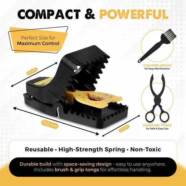 Alt view image 4 of 7 - Pack Mouse Traps Indoor for Home,Mice Traps for House,Reusable Mouse Trap that Work,Small Mice Catchers for Home Indoor, Quick Set Mousetraps Effective