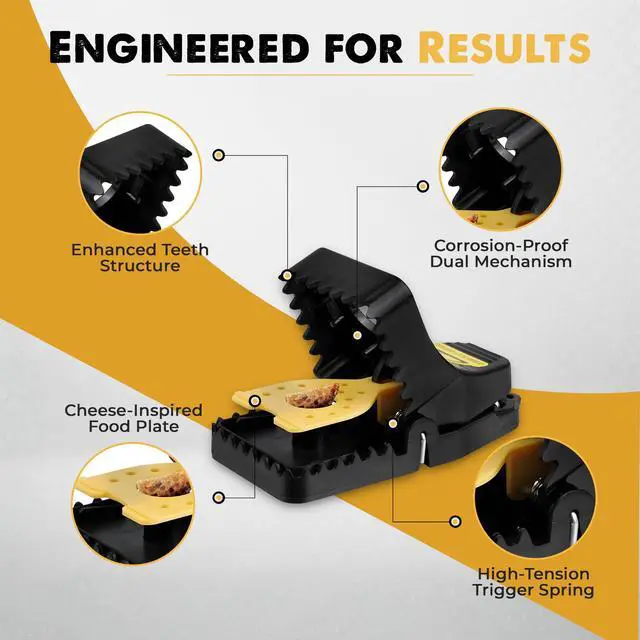 Alt view image 7 of 7 - Pack Mouse Traps Indoor for Home,Mice Traps for House,Reusable Mouse Trap that Work,Small Mice Catchers for Home Indoor, Quick Set Mousetraps Effective