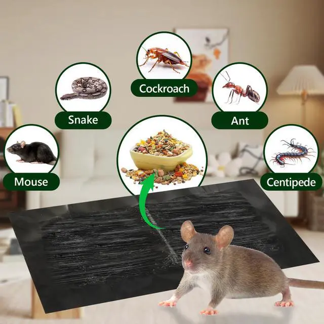 Alt view image 3 of 7 - 10 Pack Sticky Mouse Traps,Mouse Glue Trap Sticky Traps that Work for Mice and Rats Roaches,23x11 Inch Heavy Duty Rat Traps Indoor Mouse Sticky Pads,Easy to Set