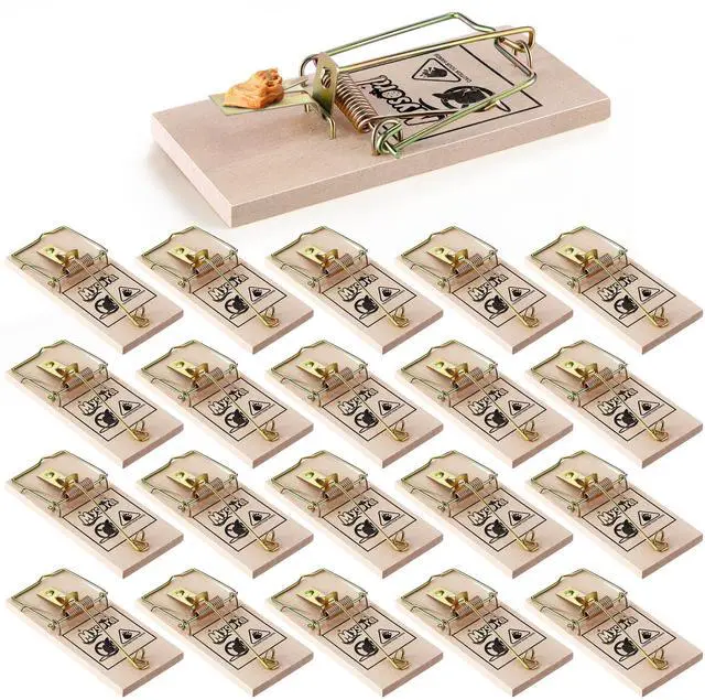 Main image of Pack Wooden Mouse Traps, Humane Rat Trap with Metal Pedal, Sturdy Wood Base, Heavy Duty Reusable Mousetraps for Fast Capture of Mice, Rats & Rodents, Safe for Indoor & Outdoor Use