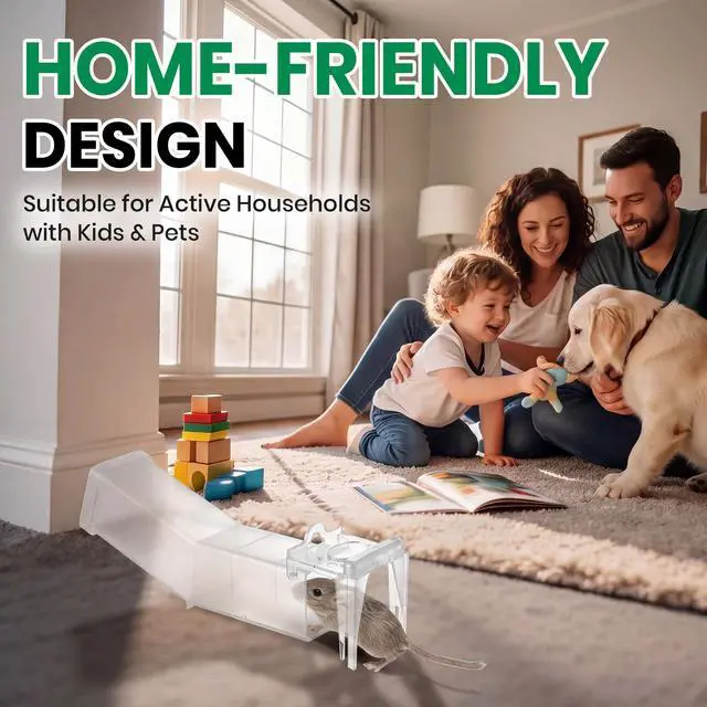 Alt view image 4 of 7 - Pack Humane Mouse Traps Indoor, No Kill Mice Trap with Air Hole, Catch and Release Live Mouse Traps for Home, Safe Have A Heart Rat Trap, Reusable Mousetrap Catcher Outdoor
