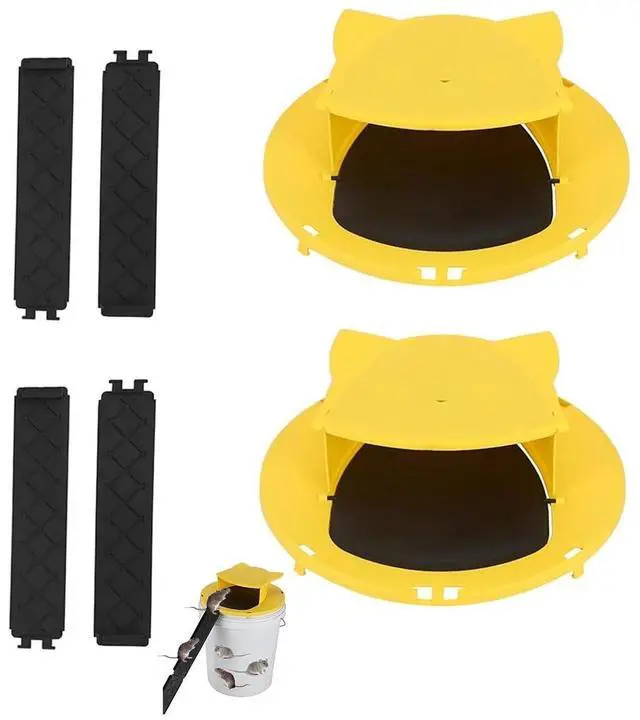 Main image of Mouse Trap Bucket - Mouse Traps Indoor for Home - Multi-Catch, Auto-Reset, Humane or Lethal Rat Trap - 5 Gallon Bucket Compatible-2Pack