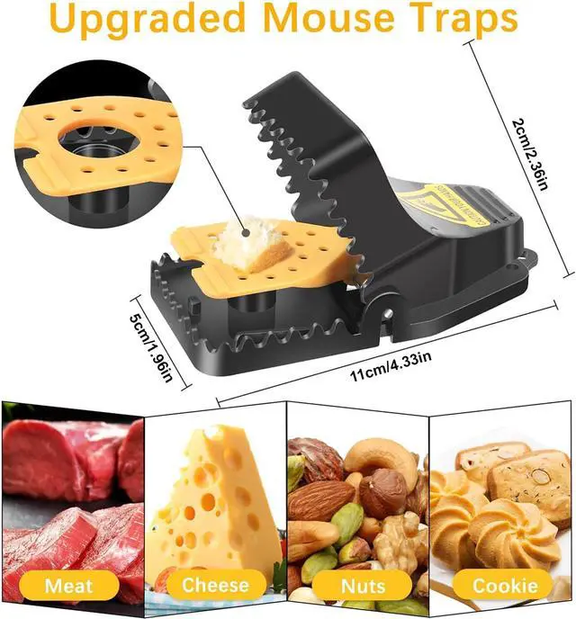Alt view image 5 of 7 - Mouse Traps 12 Pack for Mice, Reusable Snap Traps Indoor for Home, No-Touch Safe Design, Quick Set Sensitive Trigger, Mice & Small Rat Catcher for Kitchen, Garage, Basement