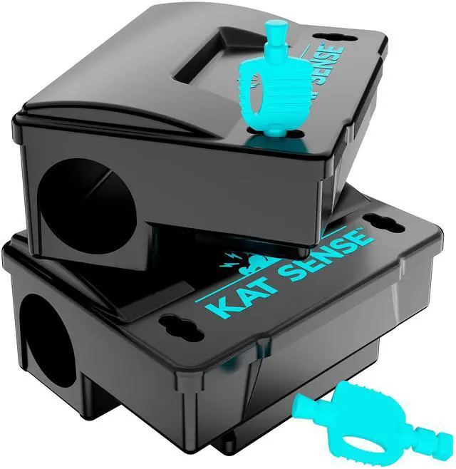 Main image of Rat Bait Station Traps, Reusable Humane Rodent Box Against Mice Chipmunks N Squirrels That Work, Smart Tamper Proof Cage House to Secure Bait Block and Pellets, Mouse Bait Station Outdoor