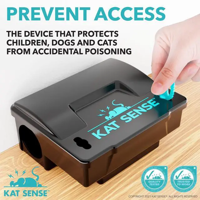 Alt view image 4 of 7 - Rat Bait Station Traps, Reusable Humane Rodent Box Against Mice Chipmunks N Squirrels That Work, Smart Tamper Proof Cage House to Secure Bait Block and Pellets, Mouse Bait Station Outdoor