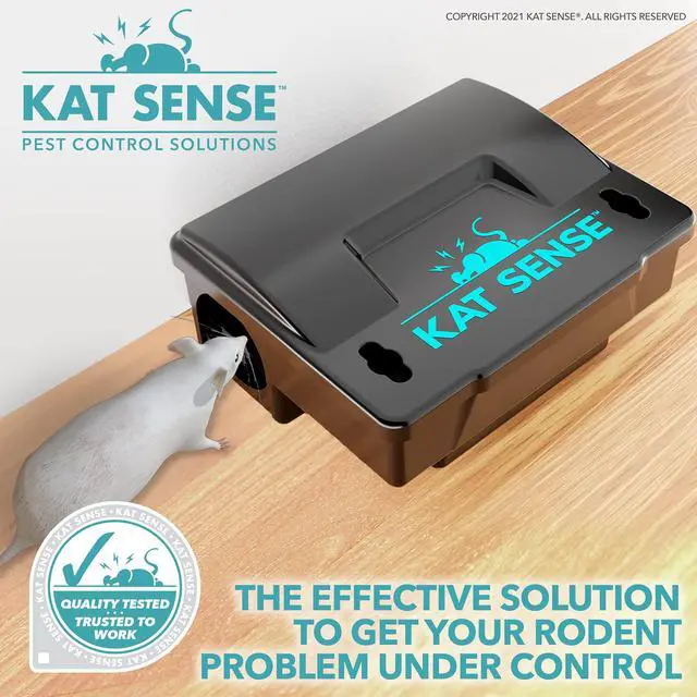 Alt view image 6 of 7 - Rat Bait Station Traps, Reusable Humane Rodent Box Against Mice Chipmunks N Squirrels That Work, Smart Tamper Proof Cage House to Secure Bait Block and Pellets, Mouse Bait Station Outdoor