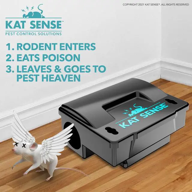 Alt view image 7 of 7 - Rat Bait Station Traps, Reusable Humane Rodent Box Against Mice Chipmunks N Squirrels That Work, Smart Tamper Proof Cage House to Secure Bait Block and Pellets, Mouse Bait Station Outdoor