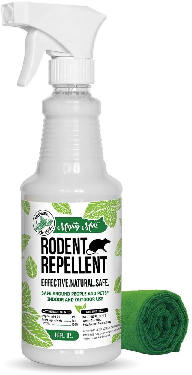 Main image of Peppermint Oil Rodent Repellent Spray Natural Indoor & Outdoor Control for Mice and Rats Plant-Based, Extra-Strong Formula - 16 oz