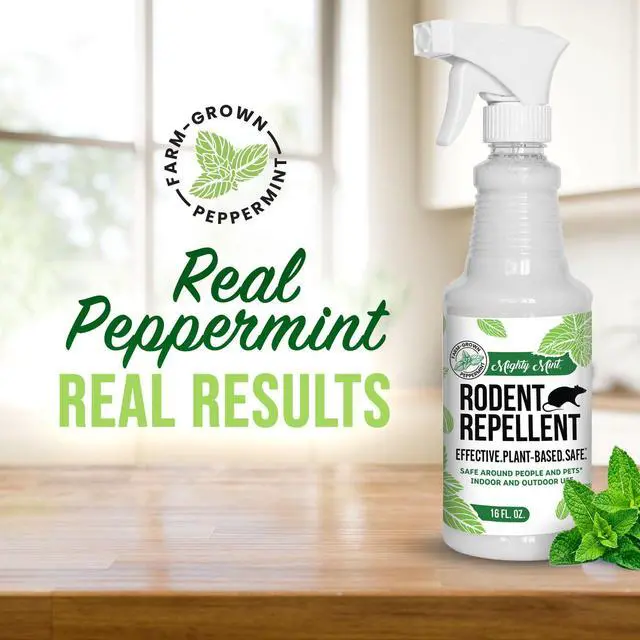 Alt view image 2 of 7 - Peppermint Oil Rodent Repellent Spray Natural Indoor & Outdoor Control for Mice and Rats Plant-Based, Extra-Strong Formula - 16 oz