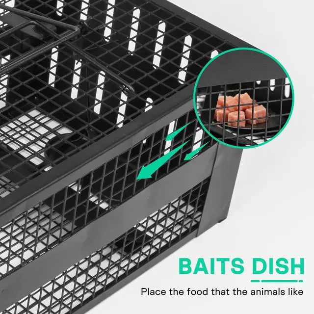 Alt view image 5 of 6 - Rat Trap,Mouse Traps Work for Indoor and Outdoor,Small Rodent Animal-Mice Voles Hamsters Cage,Catch and Release(Black)
