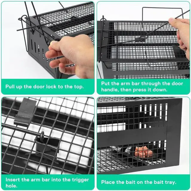 Alt view image 4 of 6 - Rat Trap,Mouse Traps Work for Indoor and Outdoor,Small Rodent Animal-Mice Voles Hamsters Cage,Catch and Release(Black)