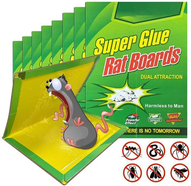 Main image of 8 Pack Large Sticky Mouse Traps 12.6 x 8.5 (unfolded), Super Strong Adhesive Glue Boards for Mice & Rats, Effective Rodent Glue Traps for Indoor & Outdoor Kitchen,Garages, Basements, Household Areas