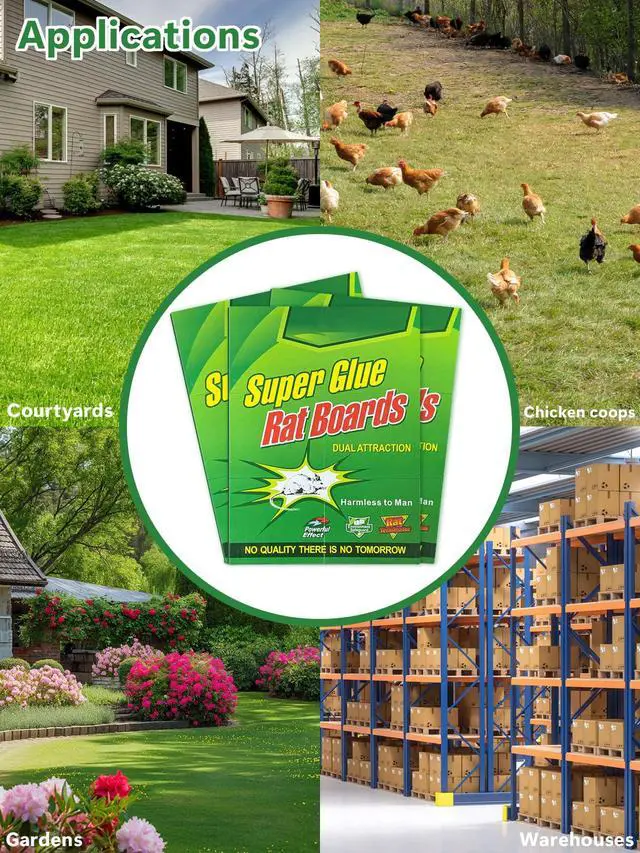 Alt view image 2 of 7 - 8 Pack Large Sticky Mouse Traps 12.6 x 8.5 (unfolded), Super Strong Adhesive Glue Boards for Mice & Rats, Effective Rodent Glue Traps for Indoor & Outdoor Kitchen,Garages, Basements, Household Areas