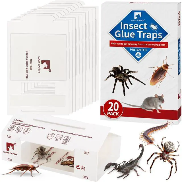 Main image of Mouse Traps, 20Pack Pre-Baited Sticky Mouse Traps Indoor for Home, Non-Toxic Bulk Sticky Pads, Glue Traps for Rats, Bugs, Spider, Mice, Cockroach, Pet Safe, Easy to Use