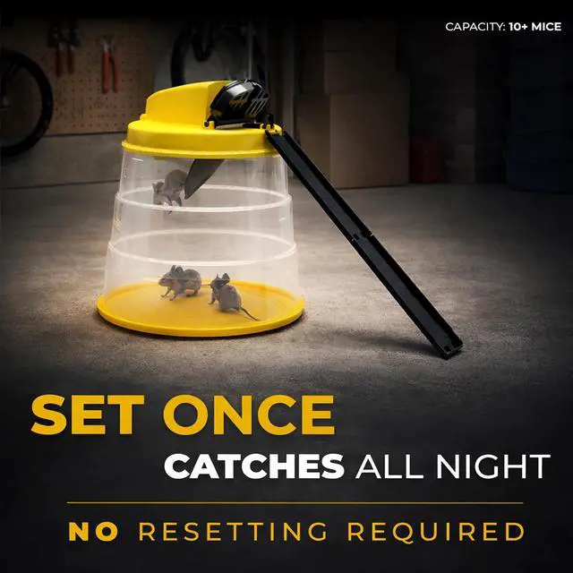 Alt view image 2 of 5 - Flip N Slide All-in-One Mouse Trap | Bucket Included | Self-Resetting Humane Live Catch | Made in USA | Indoor & Outdoor