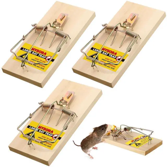 Main image of Pack Large Wooden Mouse Traps, Heavy Duty Rat Snap Traps with Metal Pedal, Sturdy Reusable Mousetraps for Fast Capture of Large Rats & Rodents, Safe for Indoor & Outdoor Use