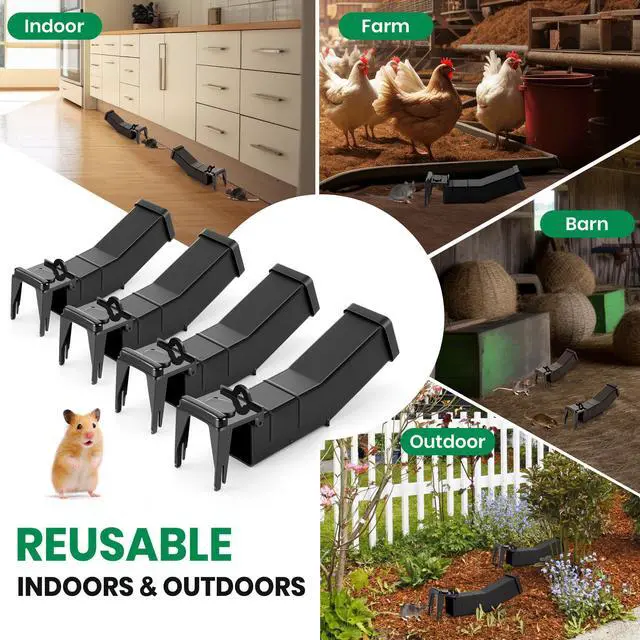 Alt view image 7 of 7 - Pack Humane Mouse Traps Indoor, No Kill Mice Trap with Air Hole, Catch and Release Live Mouse Traps for Home, Safe Have A Heart Rat Trap, Reusable Mousetrap Catcher Outdoor