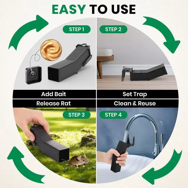 Alt view image 6 of 7 - Pack Humane Mouse Traps Indoor, No Kill Mice Trap with Air Hole, Catch and Release Live Mouse Traps for Home, Safe Have A Heart Rat Trap, Reusable Mousetrap Catcher Outdoor