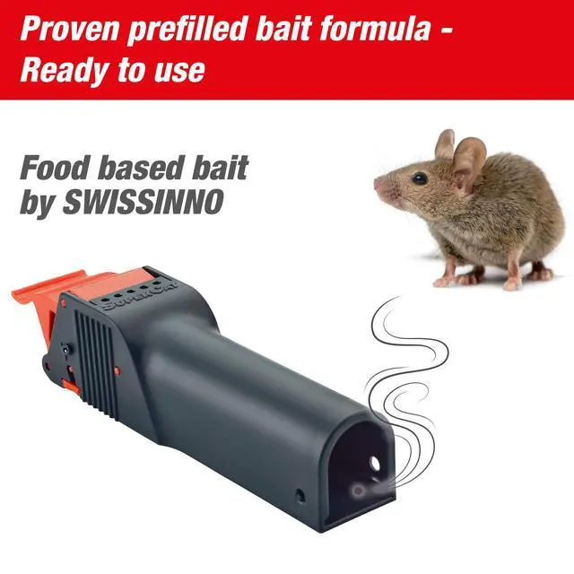Alt view image 2 of 7 - Mouse Trap No See No Touch - Effective, Non-Contact + Non-Visible Catch + Kill with no-Fail catching - Pre-baited with Food Bait - Easy to Use - Reusable