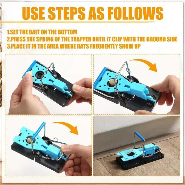 Alt view image 5 of 6 - Pcs Mouse Traps Plastic Mice Trap House with Blue Detachable Quick Sensitive Effective Mouse Trap Safe Reusable Sanitary Mice Traps for House, Garage, Outside