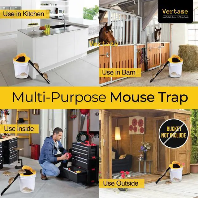 Alt view image 4 of 7 - Bucket Lid Mouse Trap, Mouse Trap Bucket - Mouse Traps Indoor for Home - Auto Reset, Multi Catch, Reusable 5 Gallon Bucket Lid Rat Traps Indoor Outdoor Rat & Mouse Traps, ABS Material, (Gloves)
