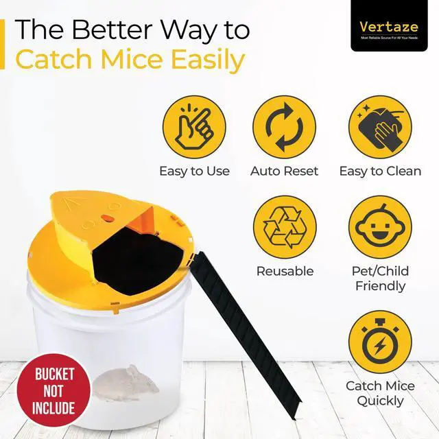 Alt view image 6 of 7 - Bucket Lid Mouse Trap, Mouse Trap Bucket - Mouse Traps Indoor for Home - Auto Reset, Multi Catch, Reusable 5 Gallon Bucket Lid Rat Traps Indoor Outdoor Rat & Mouse Traps, ABS Material, (Gloves)