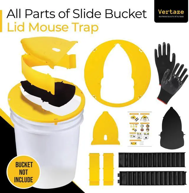 Alt view image 7 of 7 - Bucket Lid Mouse Trap, Mouse Trap Bucket - Mouse Traps Indoor for Home - Auto Reset, Multi Catch, Reusable 5 Gallon Bucket Lid Rat Traps Indoor Outdoor Rat & Mouse Traps, ABS Material, (Gloves)