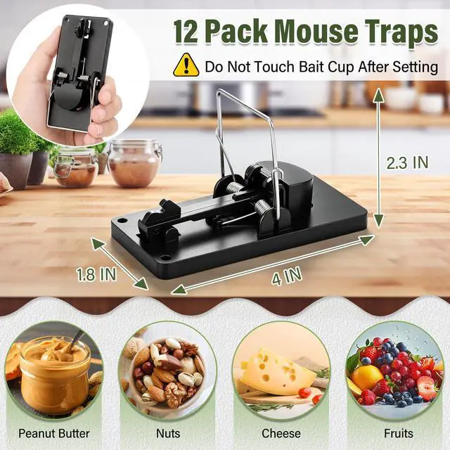 Alt view image 4 of 7 - Pack Reusable Mouse Traps, Small Plastic Mousetraps with No Touch Disposal, Safe & Sanitary, Pet Friendly, Easy Set Rat Snap Trap for Home, Garage, Garden, Indoor & Outdoor Use