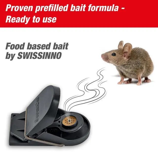 Alt view image 2 of 7 - Mousetraps & Mice Traps for Home - Mouse Trap SuperCat - Efficient, Humane & Reusable with Food Bait - Catch & Kill Instantly - in/Outdoors Use - 4 Traps