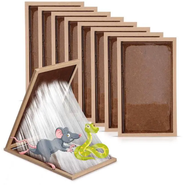 Main image of Pack Large Mouse Glue Traps, Heavy Duty Wood Rat Traps, Snake Sticky Board with Enhanced Stickiness for Indoor & Outdoor, Pre-Scented Peanut Taste, Non-Toxic, Sturdy Wooden Tray, Pet Safe