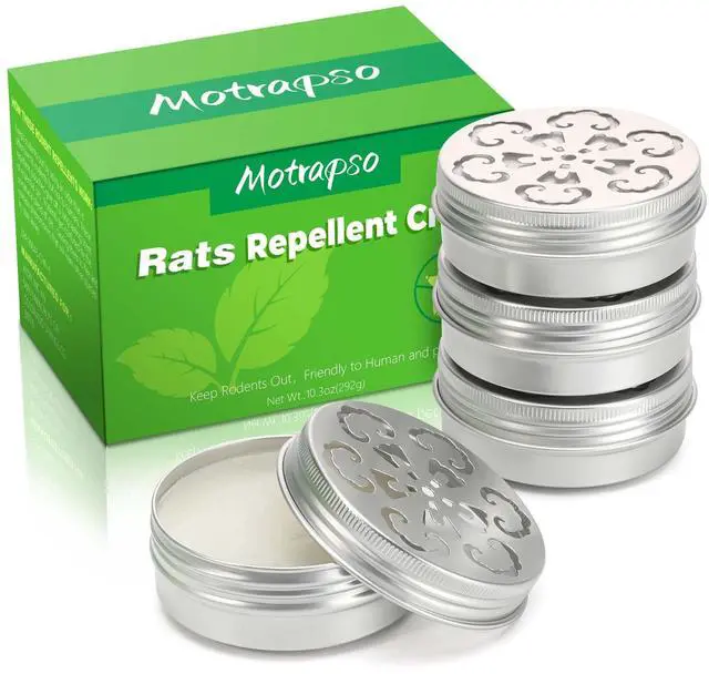 Main image of Peppermint Oil to Repel Mice and Rats, 4 Pack for Car Engines, Mouse Repellent Keeping Rodents Out of House Garages, Human Pet Dog Plant Safe
