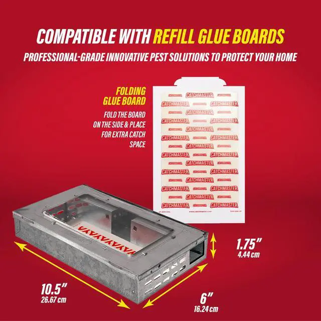 Alt view image 2 of 7 - Multi-Catch Mouse Trap 6-Pack, Humane Mouse Traps Indoor for Home, Includes Replaceable Glue Board, Live Catch Pest Control for Garage & Shed